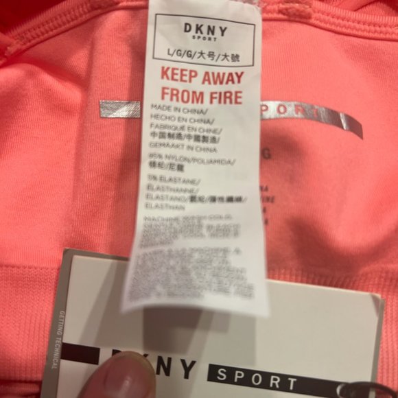 🔥NWT DKNY Sport Strappy Low Impact Sports Bra Size Large Coral/Pink Color - Picture 5 of 5